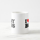 Mug J'Aime Mon Patron Funny Red Heart Boss Je Coeur Me (Centre)