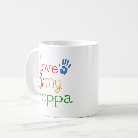 Mug J'aime mon pépère (Handprints) (Devant gauche)