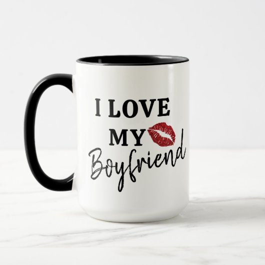 Mug J'Aime Mon Petit-Ami Café Romantique (Gauche)
