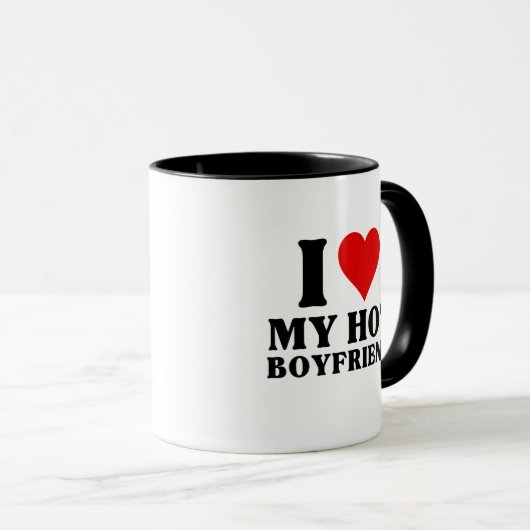 Mug J'Aime Mon Petit Ami Chaud, J'Aime Mon Petit Ami C (Devant droit)