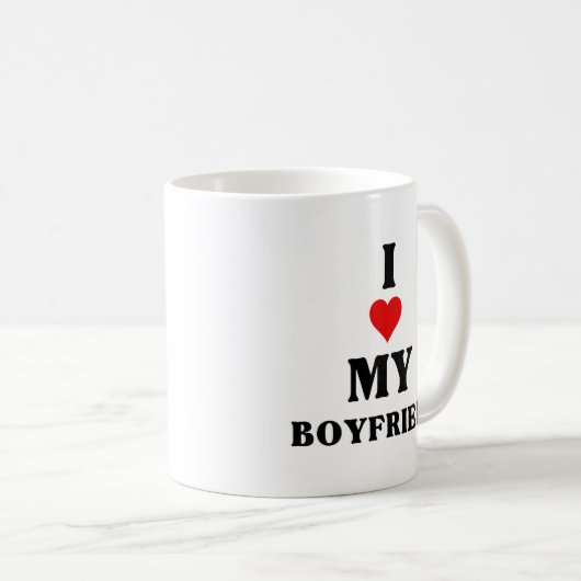Mug J'Aime Mon Petit Ami Chaud, J'Aime Mon Petit Ami C (Devant droit)