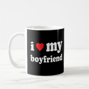 Mug J'Aime Mon Petit Ami Distressé Retro Vintage Funny