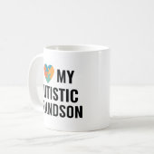 Mug J'Aime Mon Petit-Fils Autiste (Devant gauche)