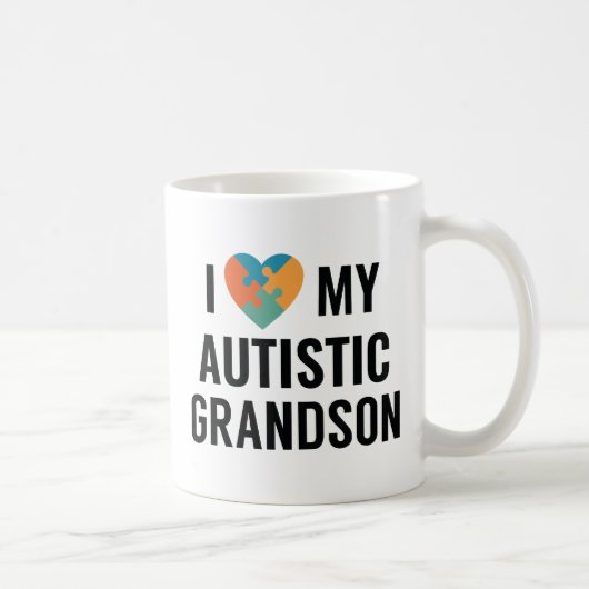 Mug J'Aime Mon Petit-Fils Autiste (Droite)