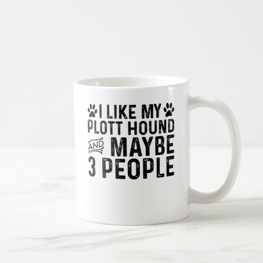 Mug J'aime mon Plott Hound et 3 personnes (Droite)