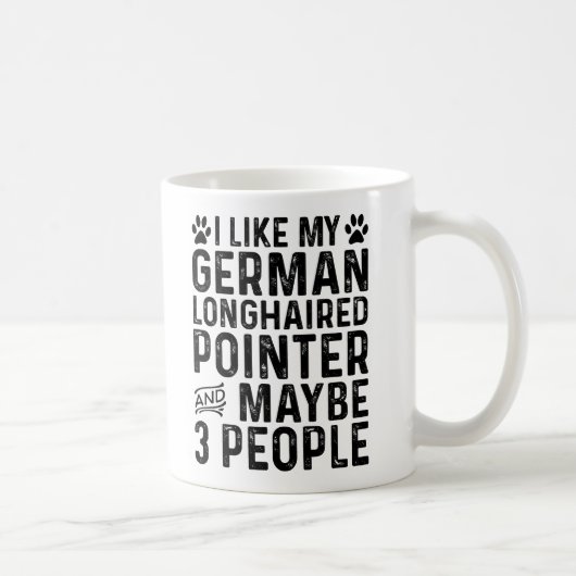 Mug J'aime mon pointer allemand à poil long et 3 perso (Droite)