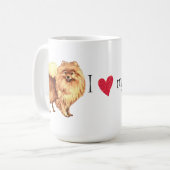 Mug J'aime mon Pomeranian (Devant gauche)