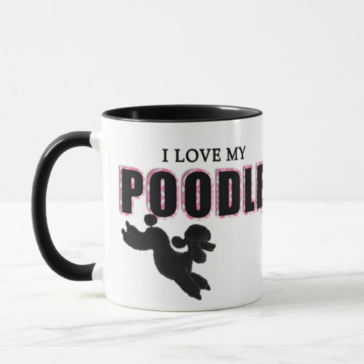 Mug J'Aime Mon Poodle Noir (Gauche)