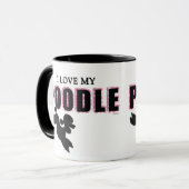 Mug J'Aime Mon Poodle Noir (Devant gauche)
