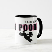 Mug J'Aime Mon Poodle Noir (Devant droit)