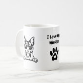 Mug J'aime mon RAT TERRIER | Nom et Empreinte de patte (Devant gauche)