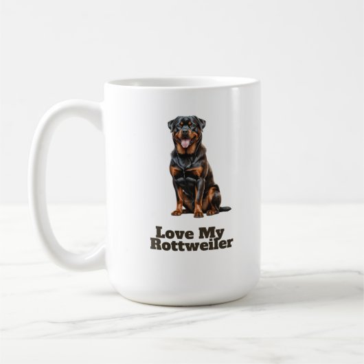 Mug "J'aime mon Rottweiler (Gauche)
