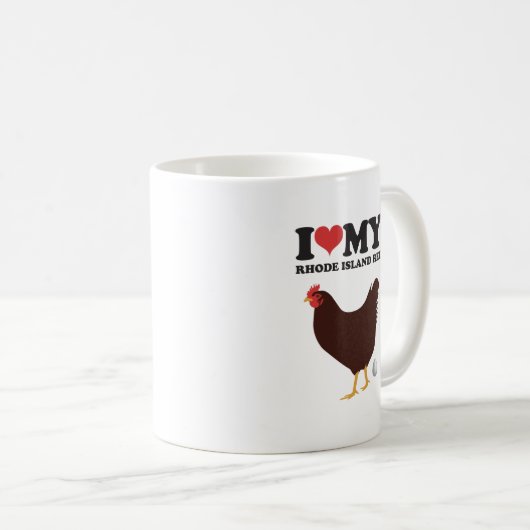 Mug J'aime mon rouge d'île de Rhode (Devant droit)