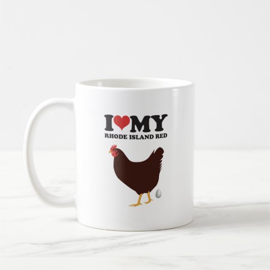 Mug J'aime mon rouge d'île de Rhode (Gauche)