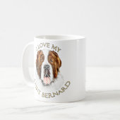 Mug J'aime mon Saint Bernard (Devant gauche)