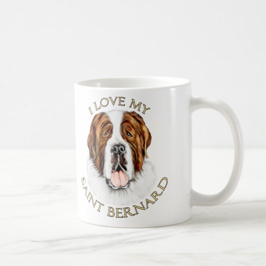 Mug J'aime mon Saint Bernard (Droite)