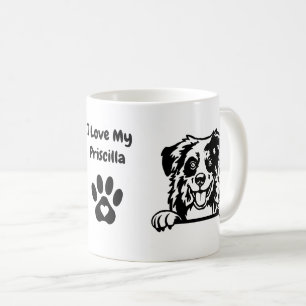 Mug J'aime mon SHEPHERD AUSTRALIEN   Nom et Empreinte 