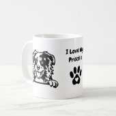 Mug J'aime mon SHEPHERD AUSTRALIEN | Nom et Empreinte  (Devant gauche)