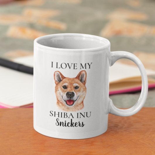 Mug J'aime mon Shiba Inu chien monogramme
