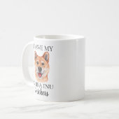 Mug J'aime mon Shiba Inu chien monogramme (Devant gauche)