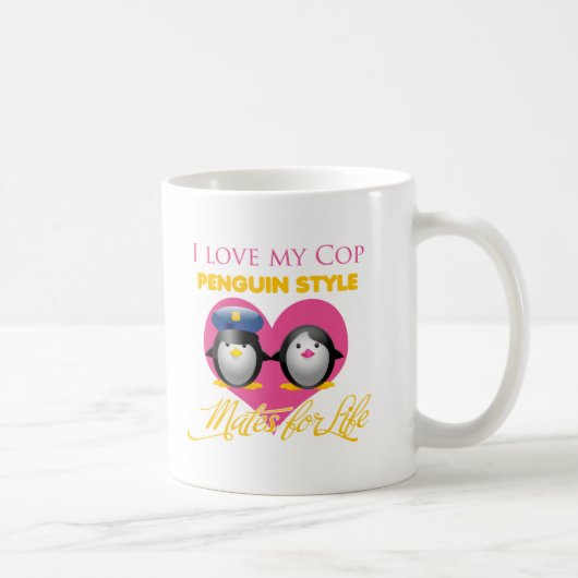 Mug J'aime mon style de pingouin de cannette de fil (Droite)