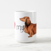 Mug J'aime mon teckel à cheveux longs (Centre)