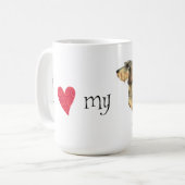 Mug J'aime mon teckel à poils durs (Devant gauche)