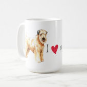 Mug J'aime mon Terrier blond comme les blés enduit (Devant gauche)