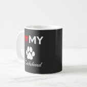 Mug J'aime mon texte personnalisé Dachshund (Devant gauche)