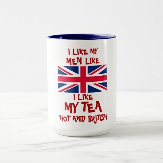 MUG J'AIME MON THÉ COMME J'AIME MES HOMMES CHAUDS ET (Centre)