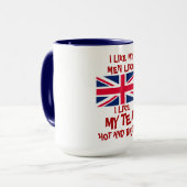 MUG J'AIME MON THÉ COMME J'AIME MES HOMMES CHAUDS ET (Devant gauche)