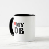 Mug J'Aime Mon Travail Drôle Coeur Rouge Emplois Amate (Devant gauche)