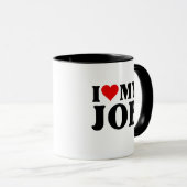 Mug J'Aime Mon Travail Drôle Coeur Rouge Emplois Amate (Devant droit)