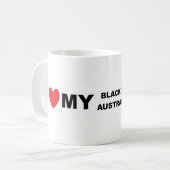 Mug j'aime mon tri noir mini aussie (Devant gauche)