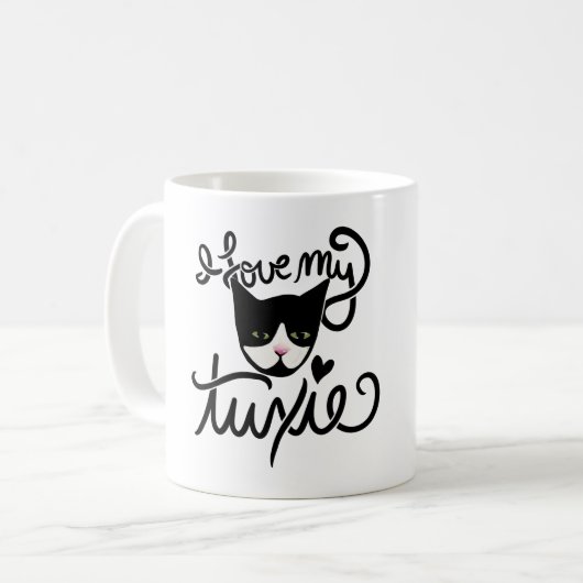 Mug J'aime mon tuxie (Devant gauche)