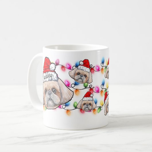 Mug J'aime mon tzu Chien Chien Chien Animaux Coeur Pou (Devant gauche)