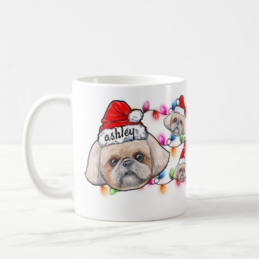 Mug J'aime mon tzu Chien Chien Chien Animaux Coeur Pou (Gauche)