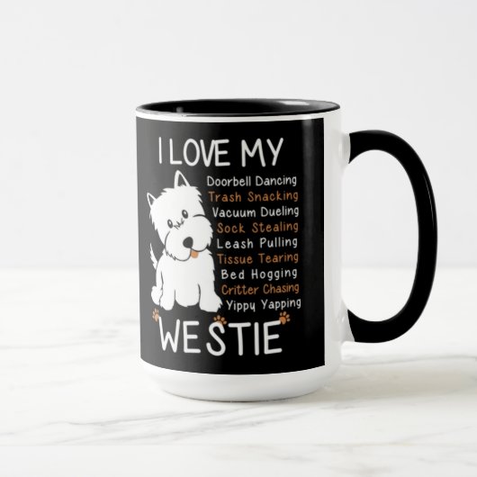 Mug J'aime mon Westie (Droite)