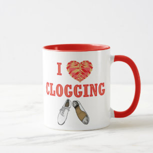 Mug J'aime obstruer la danse de chaussure de coeur