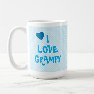 Mug J'aime (ou NOUS aimons) Papi avec un cœur bleu
