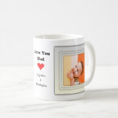 Mug J'Aime Papa Deux Photos Et Un Texte (Devant droit)