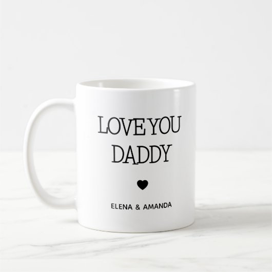 Mug J'aime papa | Texte manuscrit photo (Gauche)