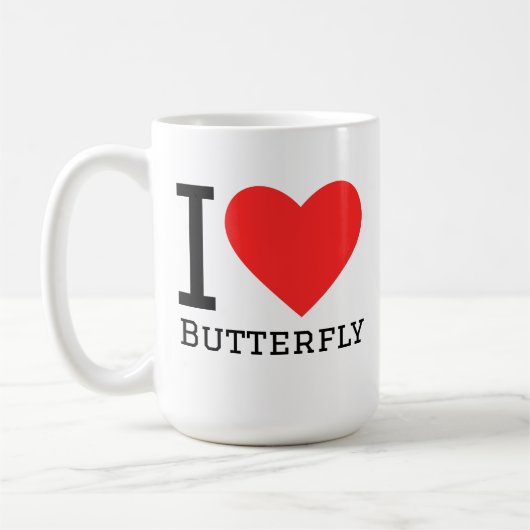 Mug J'aime papillon (Gauche)