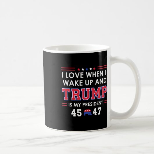 Mug J'Aime Quand Je Me Réveille Le Matin Donald Trump (Droite)