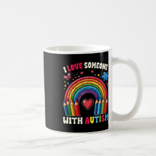 Mug J'aime quelqu'un avec crayons de sensibilisation à