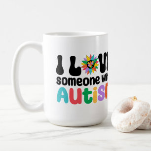 Mug J'aime quelqu'un avec l'autisme
