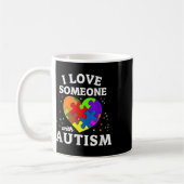 Mug J'Aime Quelqu'Un Avec L'Autisme (Gauche)