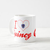 Mug J'aime Quincy, le Massachusetts (Devant gauche)