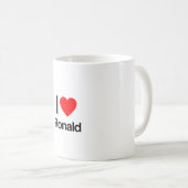 Mug j'aime ronald (Devant droit)