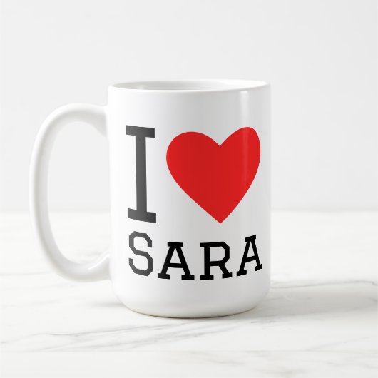 Mug J'aime Sara (Gauche)
